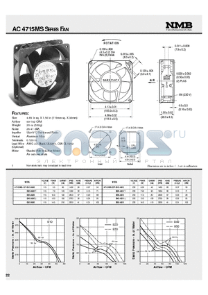 4715MS-12T-B30-A00 datasheet - 120mm FAN SERIES