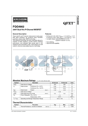FQG4902 datasheet - 250V Dual N & P-Channel MOSFET