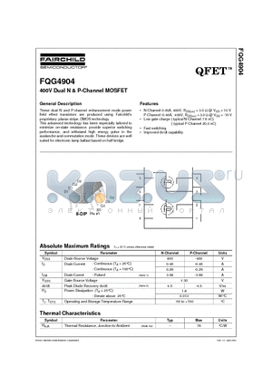 FQG4904 datasheet - 400V Dual N & P-Channel MOSFET