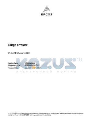 ES150XSMD datasheet - Surge arrester 2-electrode arrester