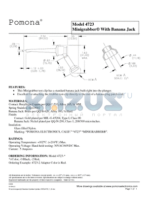 4723-0 datasheet - Minigrabber With Banana Jack