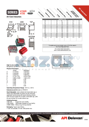 4726-100 datasheet - Air Core Inductors