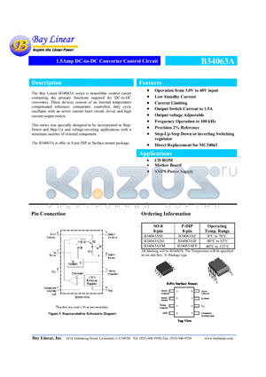 B34063AIM datasheet - 1.5Amp DC-to-DC Converter Control Circuit