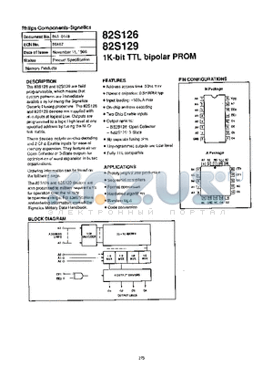 82S129 datasheet - 1K BIT TTL BIPOLAR PROM