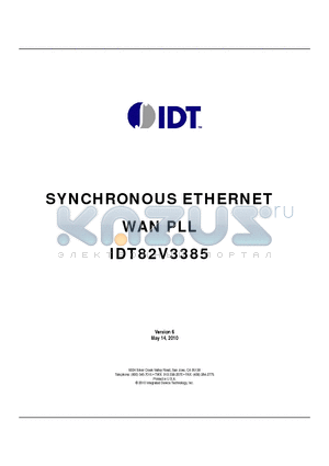 82V3385PFG datasheet - SYNCHRONOUS ETHERNET WAN PLL