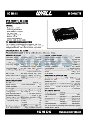 DC48S2.0-8 datasheet - SURFACE MOUNT CONVERTER