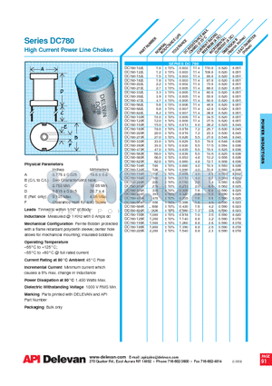 DC780-152L datasheet - High Current Power Line Chokes