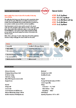 47356-0020 datasheet - Camera Sockets