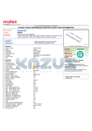 47362-1001 datasheet - 1.27mm (.050