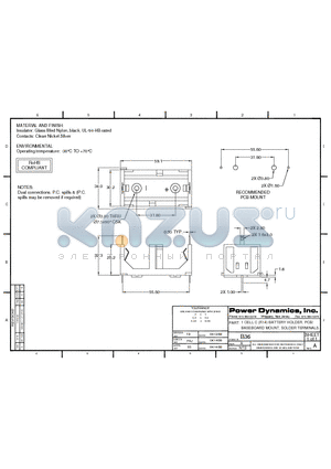 B36 datasheet - 1 CELL C (R14) BATTERY HOLDER, PCB/ BASEBOARD MOUNT, SOLDER TERMINALS