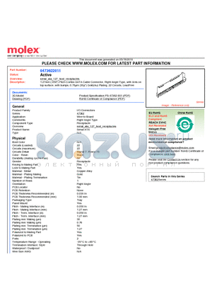 47362-2011 datasheet - 1.27mm (.050