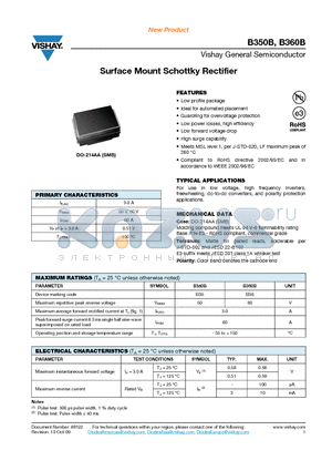 B360B datasheet - Surface Mount Schottky Rectifier