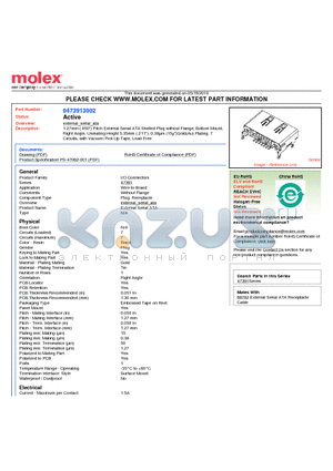 47391-3002 datasheet - 1.27mm (.050