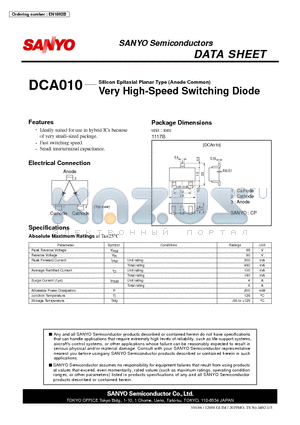DCA010 datasheet - Very High-Speed Switching Diode
