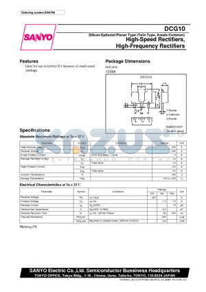 DCG10 datasheet - High-Speed Rectifiers, High-Frequency Rectifiers