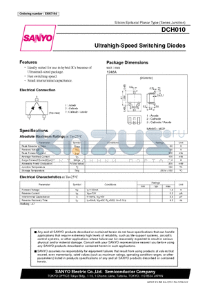 DCH010 datasheet - Ultrahigh-Speed Switching Diodes