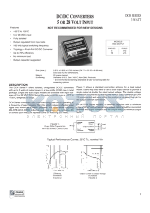 DCH0505S datasheet - DC/DC CONVERTERS 5 OR 28 VOLT INPUT