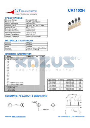 CR1102H datasheet - SCHEMATIC, PC LAYOUT, & DIMENSIONS