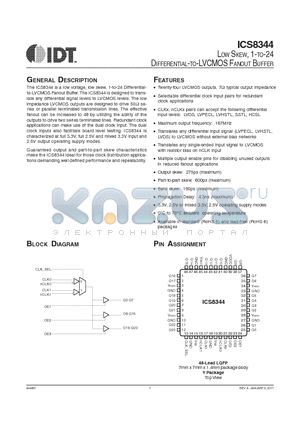 8344BY datasheet - LOW SKEW, 1-TO-24 DIFFERENTIAL-TO-LVCMOS FANOUT BUFFER