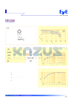 CR1220 datasheet - ECR1220 Button Cell Battery