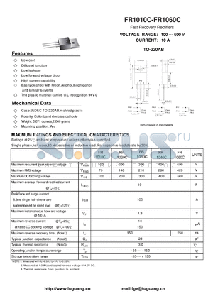 FR1010C datasheet - Fast Recovery Rectifiers