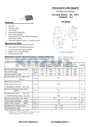 FR1010FC datasheet - Fast Recovery Rectifiers