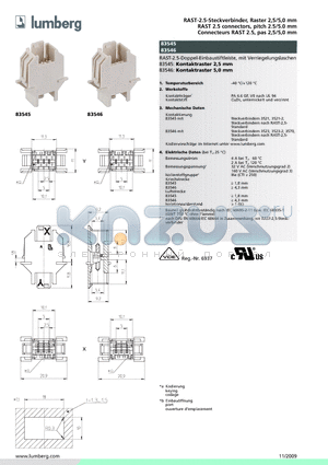 83546 datasheet - RAST-2.5-Steckverbinder, Raster 2,5/5,0 mm