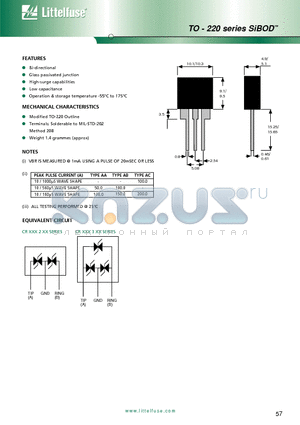 CR1553AA datasheet - Bi-directional Glass passivated junction