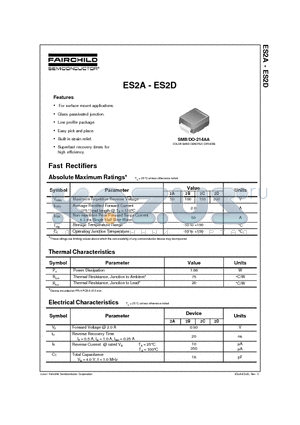 ES2A datasheet - Fast Rectifiers