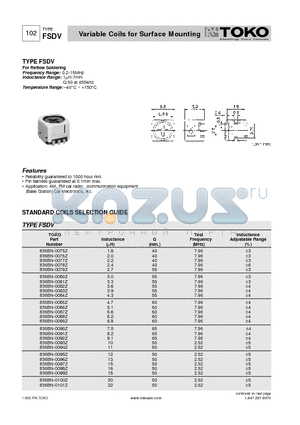 836AN-0119Z datasheet - Variable Coils for Surface Mounting