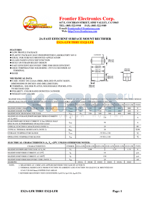 ES2A-LFR datasheet - 2A FAST EFFICIENT SURFACE MOUNT RECTIFIER