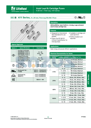 477 datasheet - Axial Lead & Cartridge Fuses