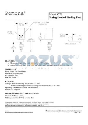 4770-0 datasheet - Spring-Loaded Binding Post