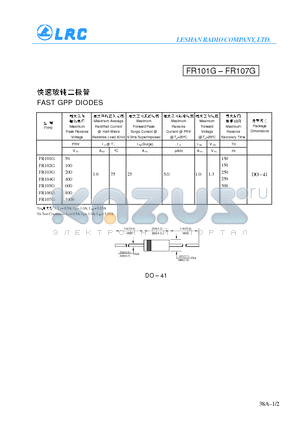 FR102G datasheet - FAST GPP DIODES