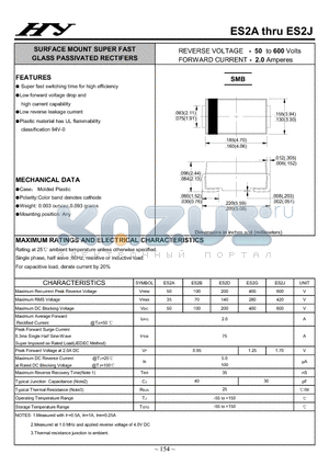 ES2D datasheet - SURFACE MOUNT GLASS SUPERFAST RECOVERY RECTIFERS