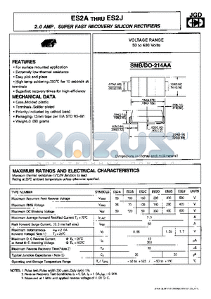 ES2G datasheet - 2.0AMP. SUPER FAST RECOVRY SILICON RECTIFIERS