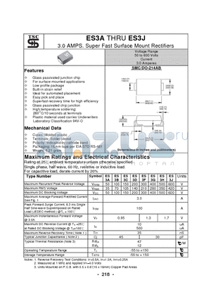 ES3A datasheet - 3.0 AMPS. Super Fast Surface Mount Rectifiers