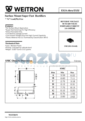 ES3A datasheet - Surface Mount Super Fast Rectifiers