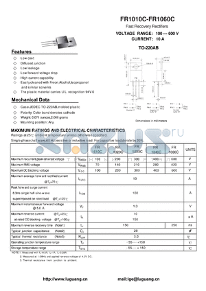 FR1040C datasheet - Fast Recovery Rectifiers