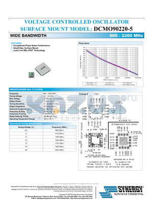 DCMO90220-5 datasheet - VOLTAGE CONTROLLED OSCILLATOR