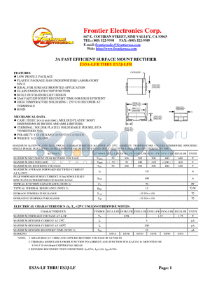 ES3E-LFR datasheet - 3A FAST EFFICIENT SURFACE MOUNT RECTIFIER