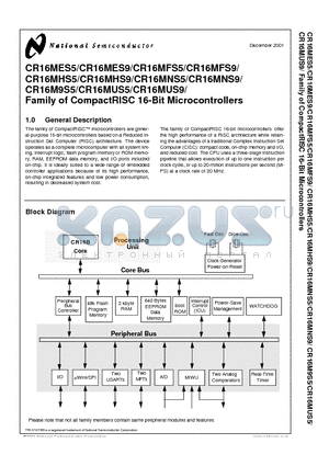 CR16MES5 datasheet - Family of CompactRISC 16-Bit Microcontrollers
