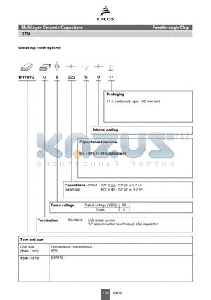 B37872U5472S011 datasheet - Multilayer Ceramic Capacitors