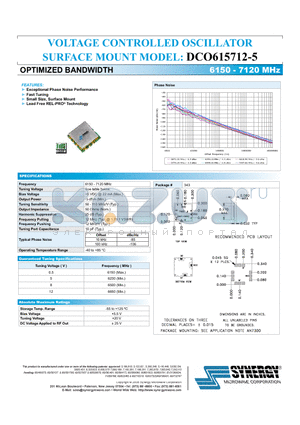 DCO615712-5 datasheet - VOLTAGE CONTROLLED OSCILLATOR