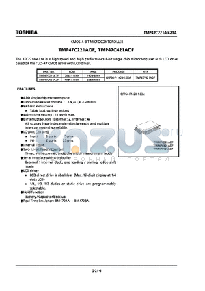 47C421ADFVA84 datasheet - CMOS 4-BIT MICROCONTROLLER