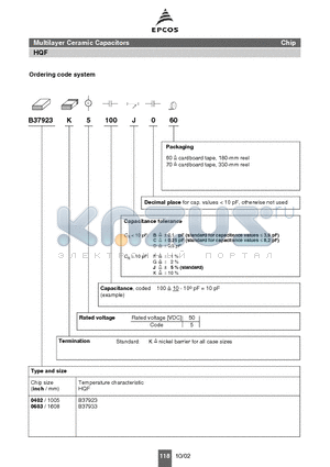 B37923K5010B0 datasheet - Ultra-low ESR and high Q factor