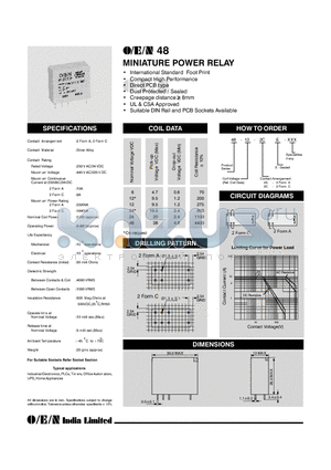 48-12-2CE datasheet - MINIATURE POWER RELAY