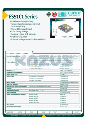 ES51C1 datasheet - OSCILLATOR