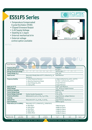 ES51F5 datasheet - OSCILLATOR