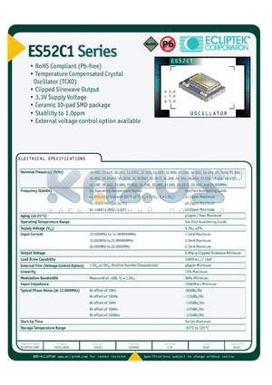 ES52C1 datasheet - OSCILLATOR